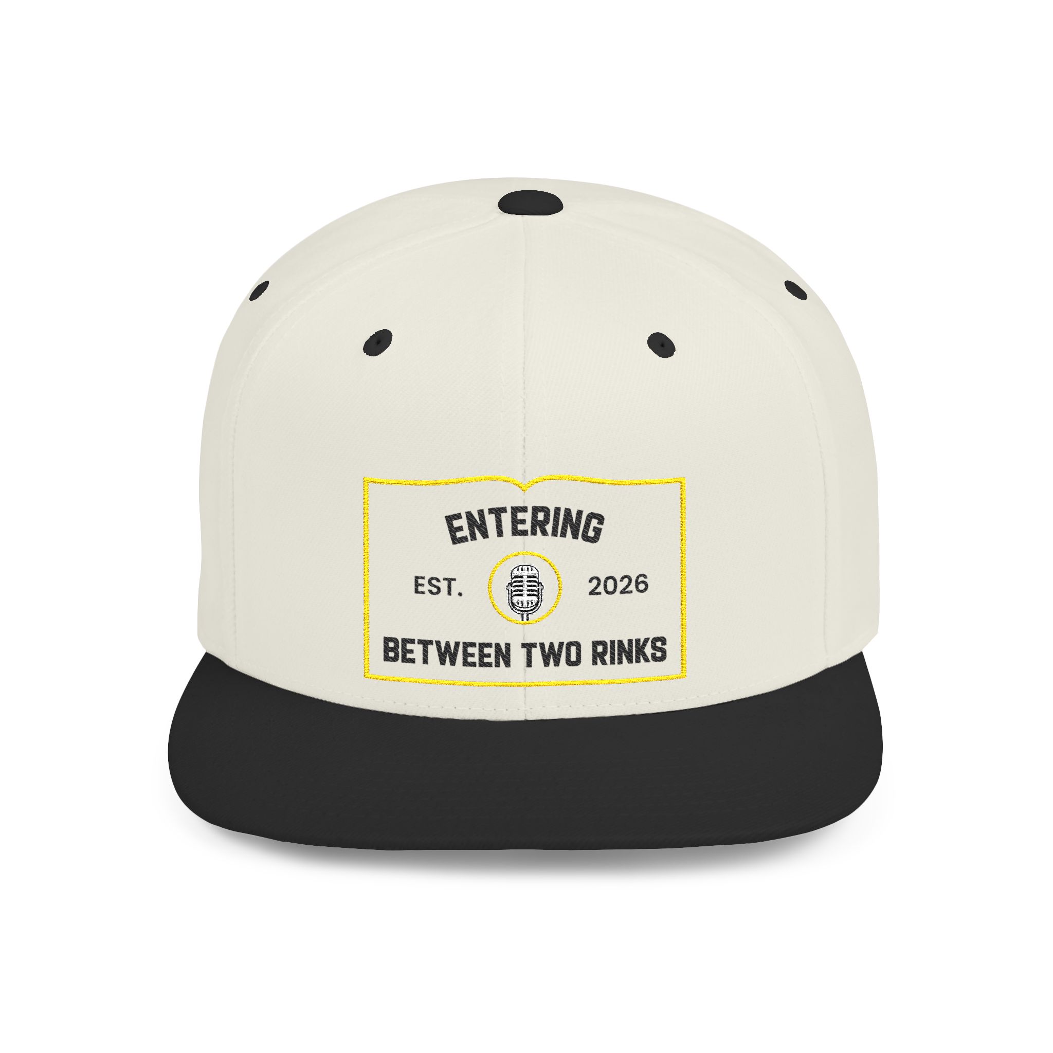 Flat Bill Snapback Hat — “Entering Between Two Rinks” Embroidered Hockey Cap - Image 5