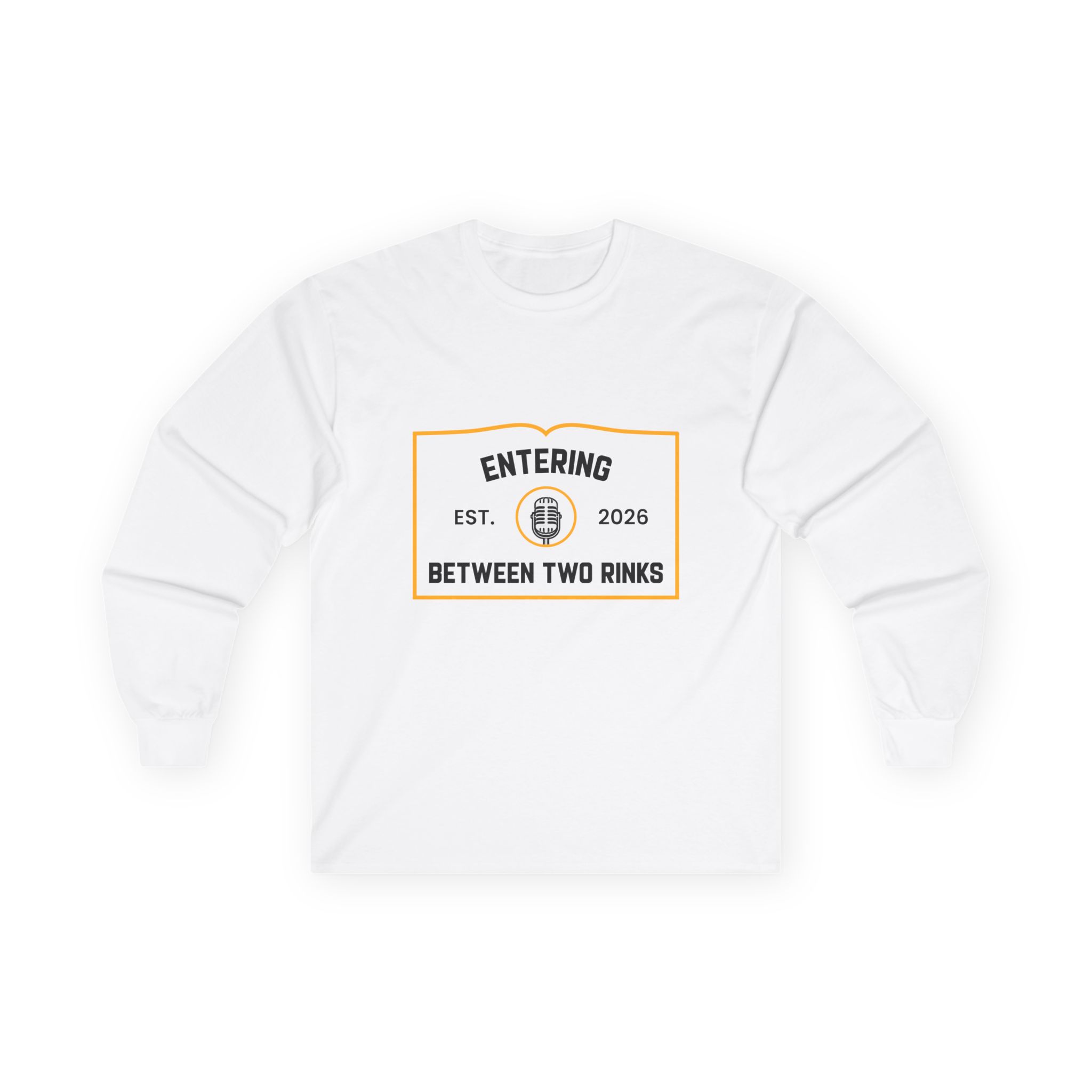 Long Sleeve Tee — "Entering Between Two Rinks" Hockey Graphic