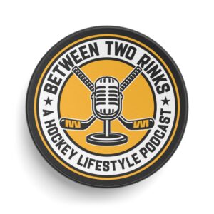 Between Two Rinks Hockey Puck — A Hockey Lifestyle Podcast Logo Puck