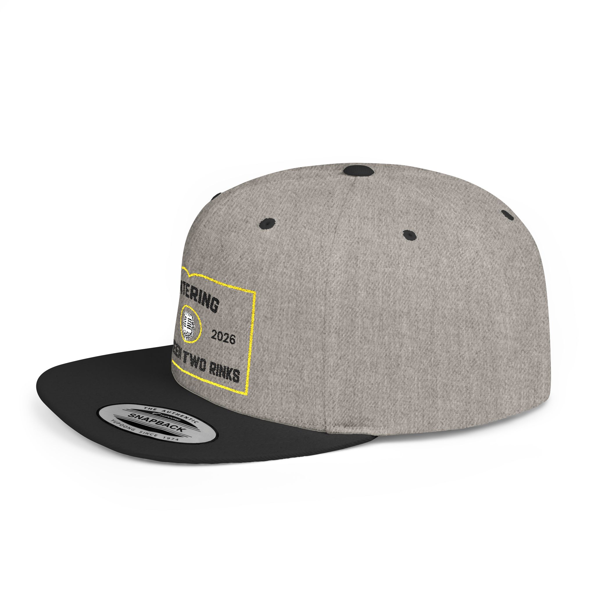 Flat Bill Snapback Hat — “Entering Between Two Rinks” Embroidered Hockey Cap - Image 3