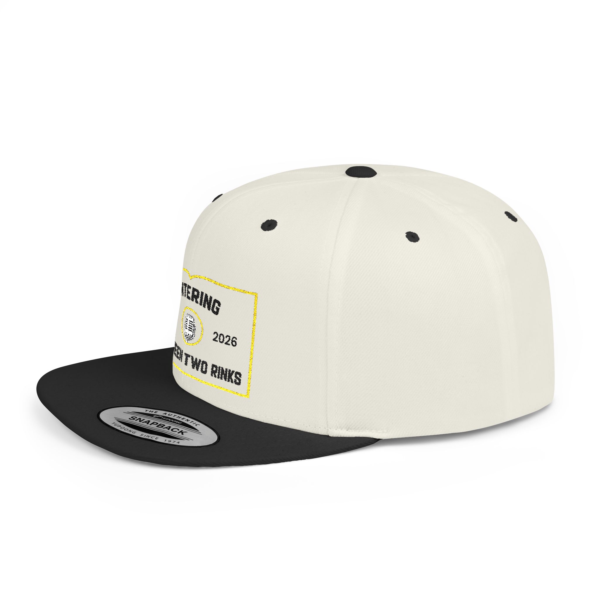 Flat Bill Snapback Hat — “Entering Between Two Rinks” Embroidered Hockey Cap - Image 7